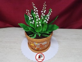 tort lacramioare ghiveci 4_Lily of the valley pot cake
